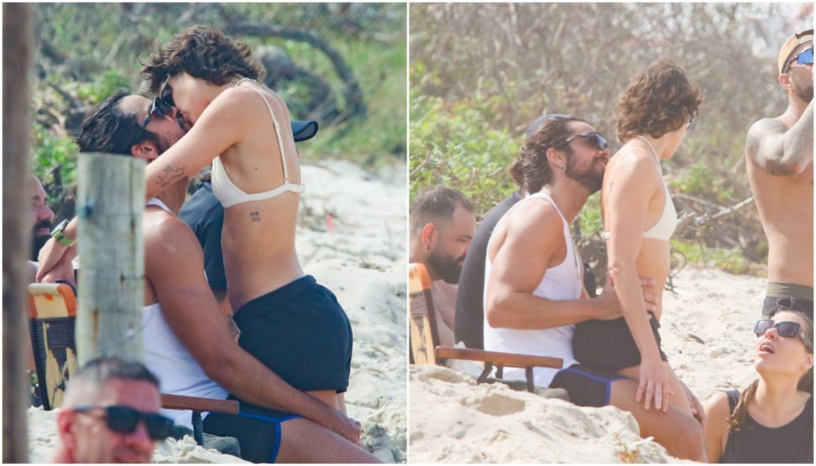 agatha-moreira-e-rodrigo-simas-trocam-beijos-em-praia-no-rio