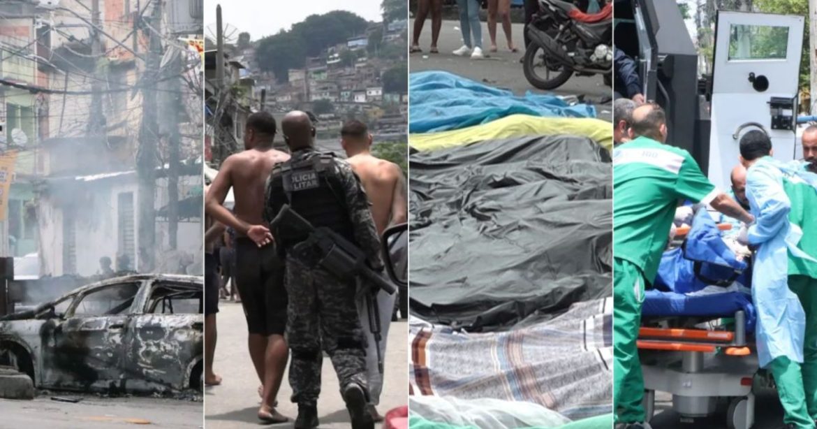 fila-de-corpos,-arsenal-e-zona-de-guerra:-veja-imagens-de-operacao-no-rj